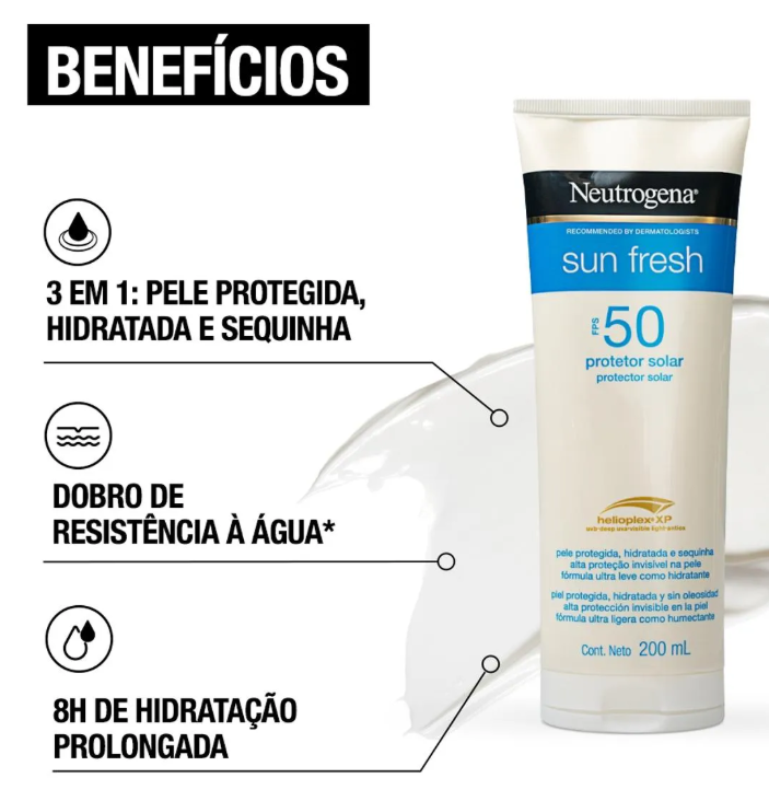Protetor Solar Neutrogena Sun Fresh FPS 50 200ml - Imagem 4
