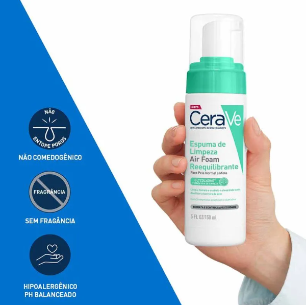 Espuma de Limpeza Facial Air Foam Cerave 150ml - Imagem 4