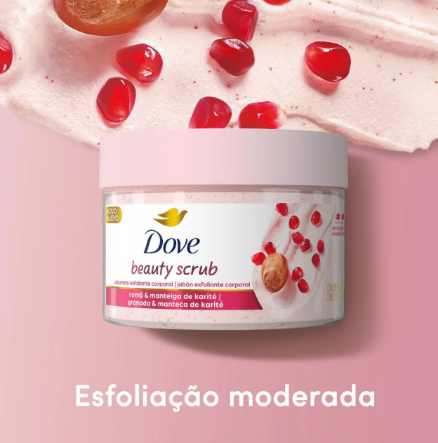 Sabonete Esfoliante Dove Beauty Scrub Romã e Manteiga de Karité 280g - Imagem 3