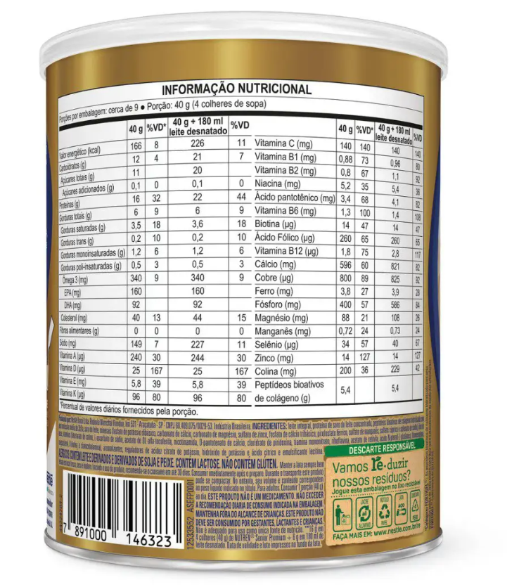 Nutren Senior Premium sabor Baunilha 370g - Imagem 2