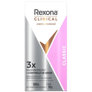 Desodorante Antitranspirante Stick Creme Rexona Clinical Classic Feminino 96h 58g